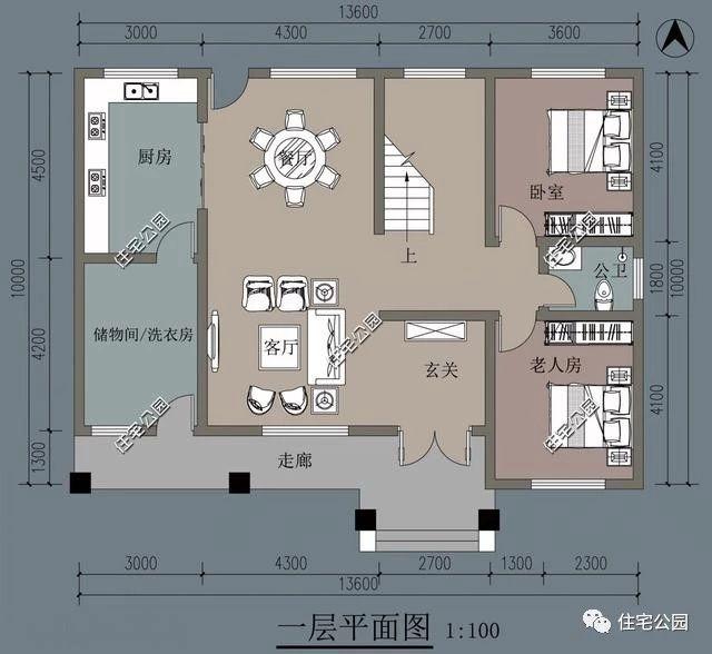 13.6X10米二層農(nóng)村別墅設(shè)計(jì)圖，這樣的設(shè)計(jì)絕對(duì)能令你滿意！