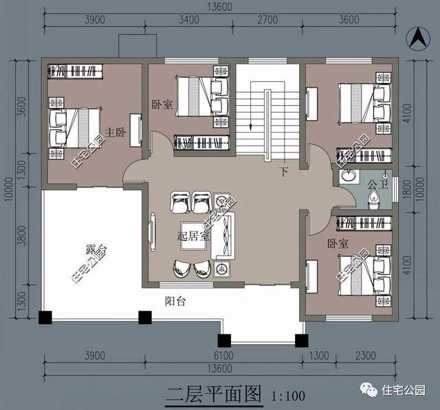 13.6X10米二層農(nóng)村別墅設(shè)計(jì)圖，這樣的設(shè)計(jì)絕對(duì)能令你滿意！