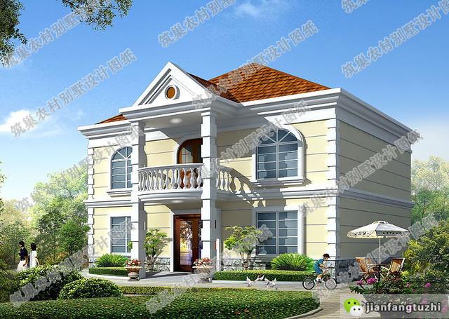 13.4米×10.5米二層自建房，帶閣樓，優(yōu)雅大氣，隔熱美觀！