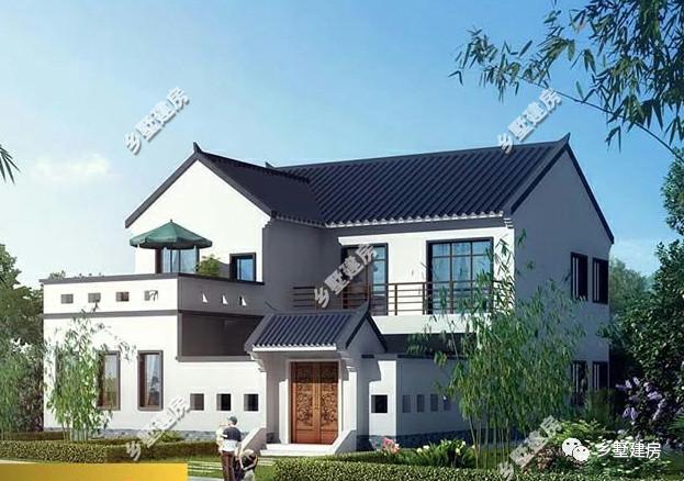 12.54×18.34米二層中式自建房，十分的有古典氣息，我猜，你一定喜歡！