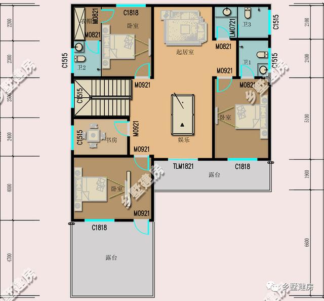 12.54×18.34米二層中式自建房，十分的有古典氣息，我猜，你一定喜歡！