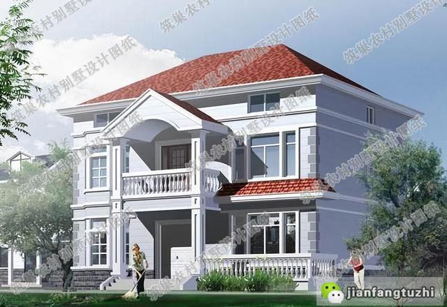 占地130平農(nóng)村三層小洋樓，簡約大氣，帶多個臥室套房，功能齊全，居住舒適。