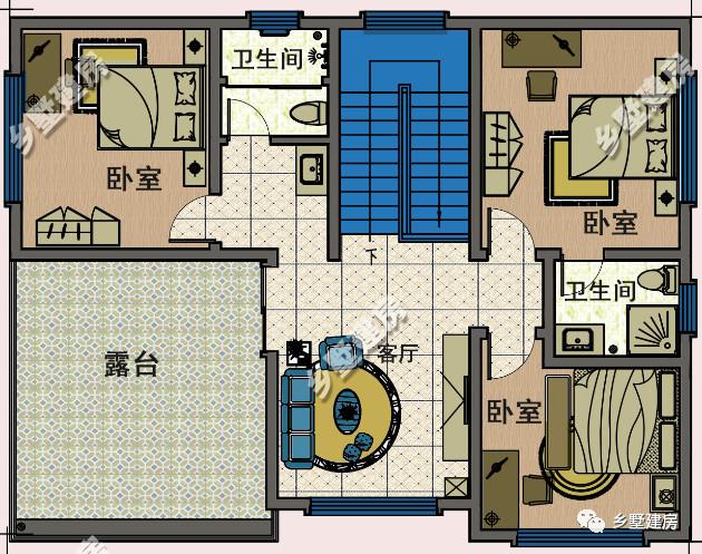 13×11.5米農(nóng)村三層自建房，帶落地窗+挑空客廳，時(shí)尚大氣，農(nóng)村美好幸福生活等著你！