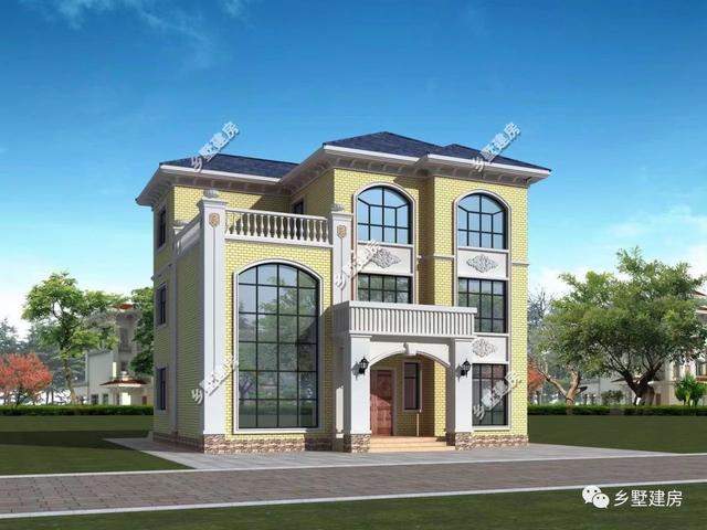 13×11.5米農(nóng)村三層自建房，帶落地窗+挑空客廳，時(shí)尚大氣，農(nóng)村美好幸福生活等著你！