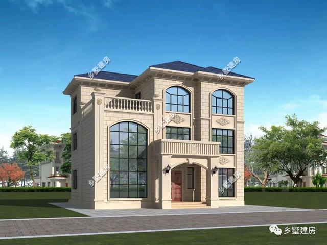 13×11.5米農(nóng)村三層自建房，帶落地窗+挑空客廳，時(shí)尚大氣，農(nóng)村美好幸福生活等著你！