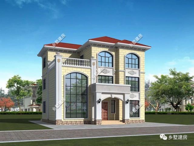 13×11.5米農(nóng)村三層自建房，帶落地窗+挑空客廳，時(shí)尚大氣，農(nóng)村美好幸福生活等著你！