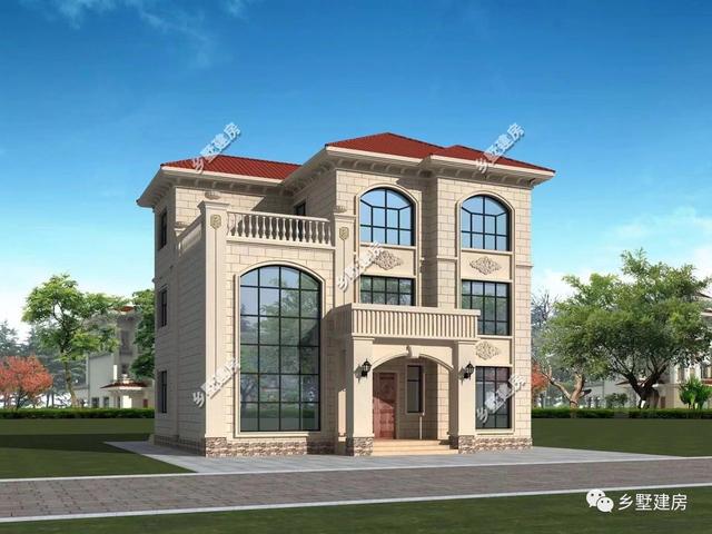 13×11.5米農(nóng)村三層自建房，帶落地窗+挑空客廳，時(shí)尚大氣，農(nóng)村美好幸福生活等著你！