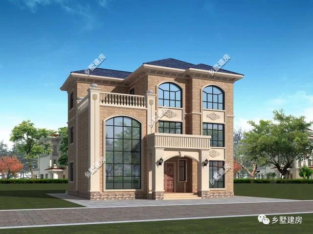 13×11.5米農(nóng)村三層自建房，帶落地窗+挑空客廳，時(shí)尚大氣，農(nóng)村美好幸福生活等著你！