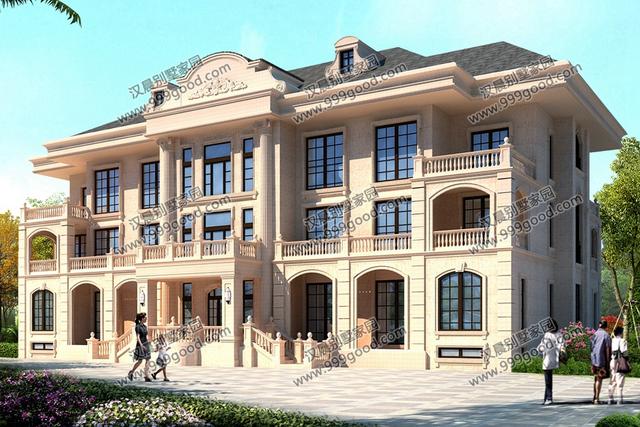 古典歐式和徽派中式結(jié)合的別墅設(shè)計(jì)圖，造型挺別致。