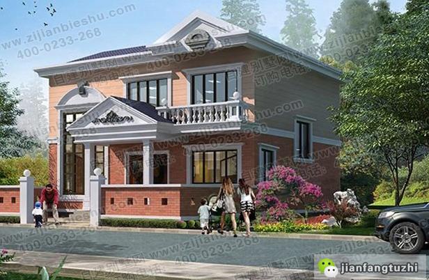 復(fù)式二層別墅設(shè)計圖，兩種配色方案任選，外觀布局無可挑剔