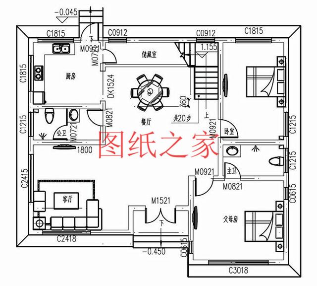 大戶型二層別墅設(shè)計(jì)圖，造價(jià)只要20萬，讓您的別墅獨(dú)一無二！