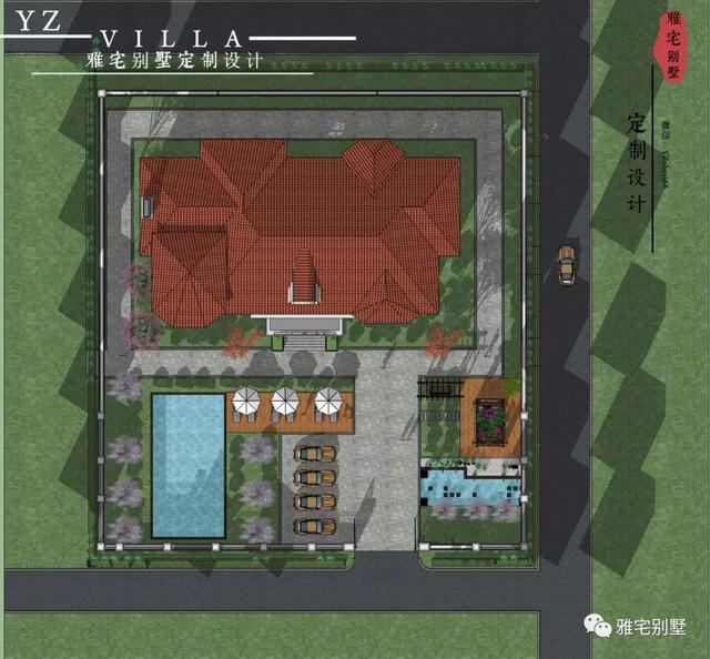 三層千平歐式豪華別墅設(shè)計圖，挑空客廳，頂層八角涼亭。