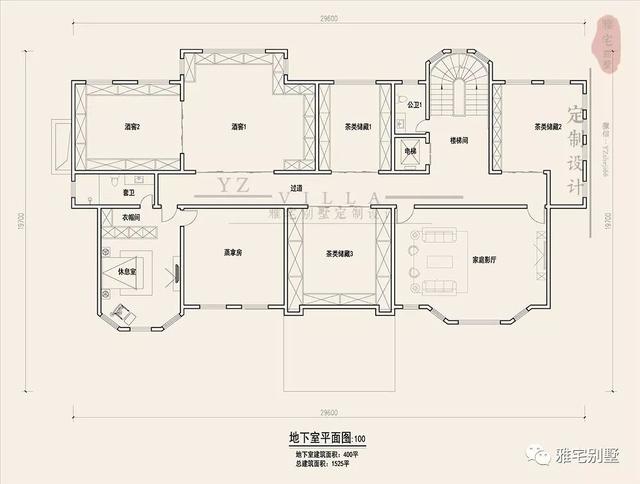 三層千平歐式豪華別墅設(shè)計圖，挑空客廳，頂層八角涼亭。