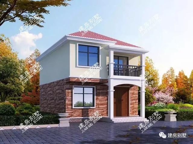 小面寬的兩層農(nóng)村自建房，第一棟建起來只要20多萬。