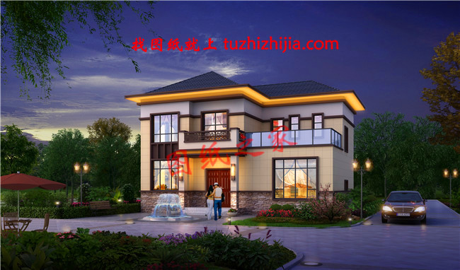 2024二層農(nóng)村新款別墅設(shè)計(jì)圖，建一棟就非常有面子