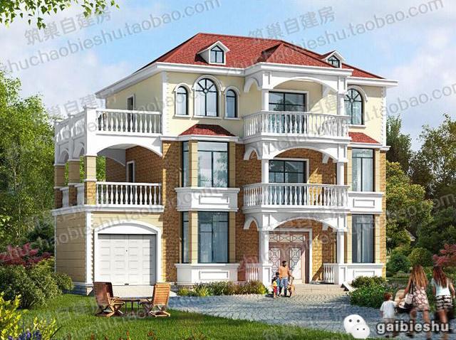 三層別墅設(shè)計(jì)圖，130平米，設(shè)計(jì)獨(dú)特外觀大氣上檔次。