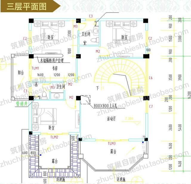 5款別墅設(shè)計(jì)圖，造價低廉，建筑結(jié)構(gòu)水電齊全。