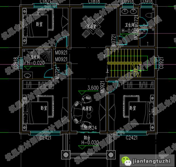 5款別墅設(shè)計(jì)圖，造價低廉，建筑結(jié)構(gòu)水電齊全。