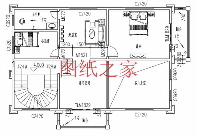 小戶型四層別墅圖，占地110平米左右，小巧精致、簡單大氣！