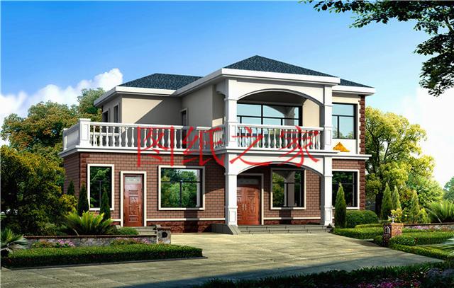 簡約美觀、經濟實用的二層別墅設計圖，非常符合您建房的實際需要！