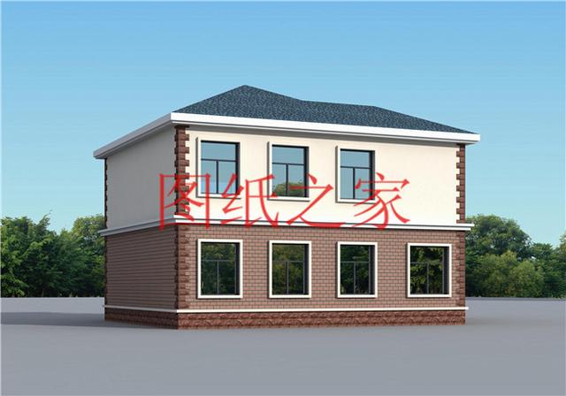 簡約美觀、經濟實用的二層別墅設計圖，非常符合您建房的實際需要！