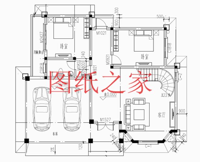 簡約美觀、經濟實用的二層別墅設計圖，非常符合您建房的實際需要！
