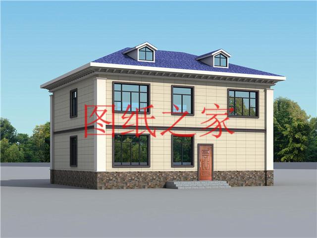 簡約美觀、經濟實用的二層別墅設計圖，非常符合您建房的實際需要！