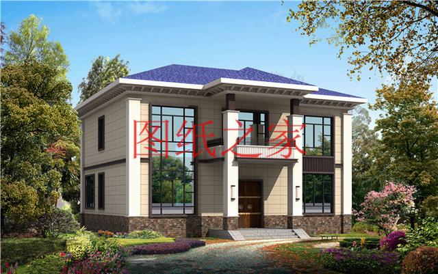 簡約美觀、經濟實用的二層別墅設計圖，非常符合您建房的實際需要！