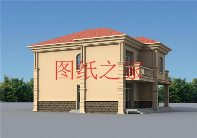 簡約美觀、經濟實用的二層別墅設計圖，非常符合您建房的實際需要！