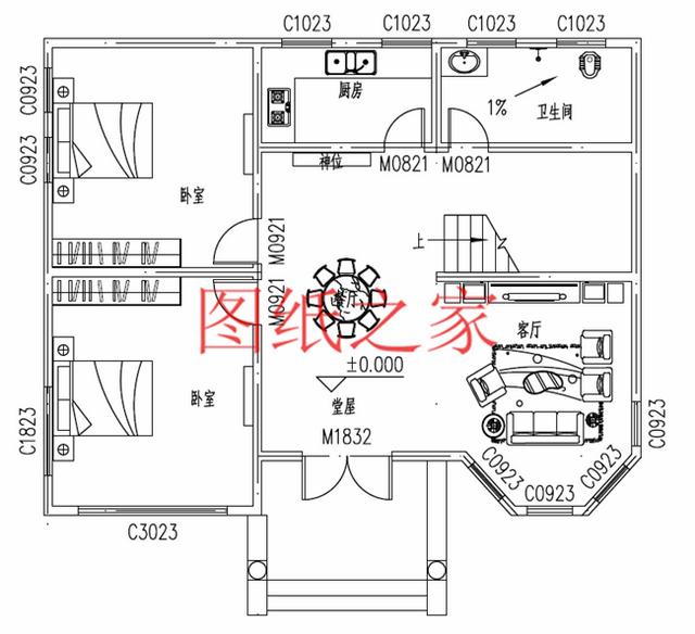 30萬三層別墅設(shè)計(jì)圖，100平米的方正戶型，舒適宜居、美觀大氣！