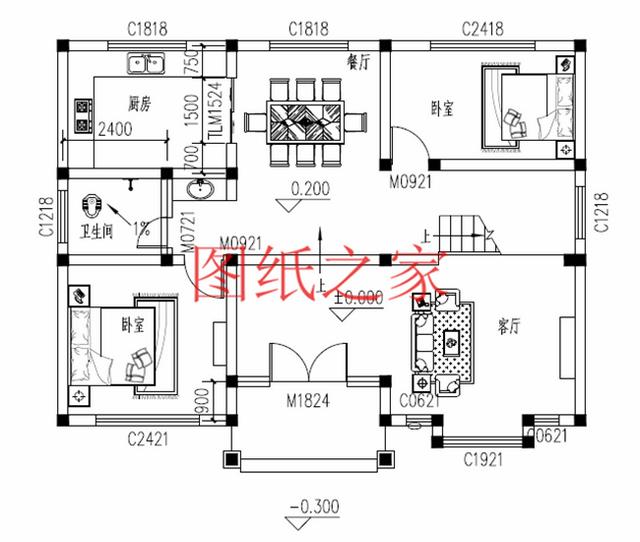 30萬三層別墅設(shè)計(jì)圖，100平米的方正戶型，舒適宜居、美觀大氣！