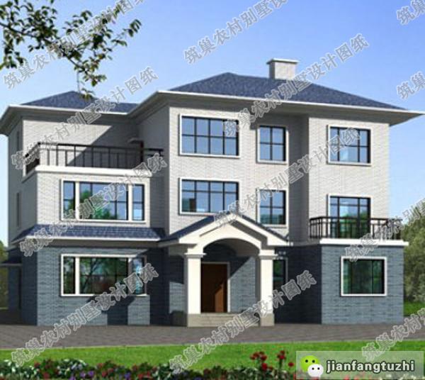 經(jīng)典熱款三層別墅設(shè)計(jì)圖，多露臺(tái)+挑空客廳設(shè)計(jì)。