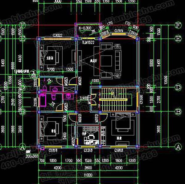 11×12米三層帶車庫別墅設(shè)計圖，框架結(jié)構(gòu)，大氣實用！