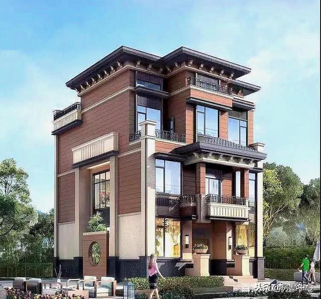 三層新中式別墅設(shè)計圖，外觀獨(dú)特精美，這樣的房子才值得傳承