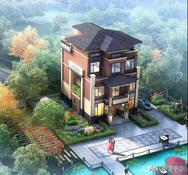 三層新中式別墅設(shè)計圖，外觀獨(dú)特精美，這樣的房子才值得傳承