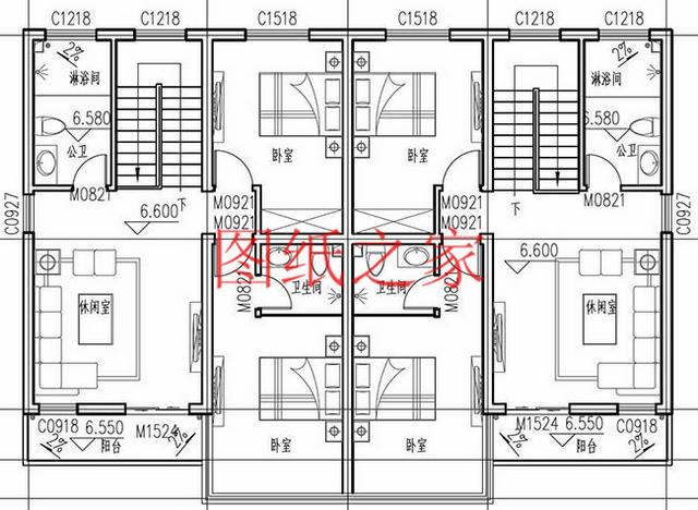 3套兄弟雙拼別墅戶型平面圖，比獨棟更美觀大氣！