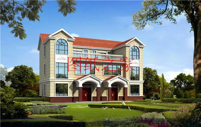 3套兄弟雙拼別墅戶型平面圖，比獨棟更美觀大氣！