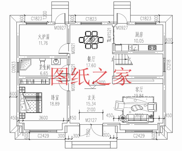 戶型方正的二層別墅圖，占地120平進深9米多，非常符合農(nóng)村需求！