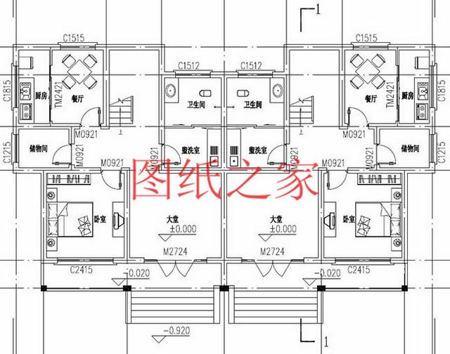 5套三層雙拼別墅方案，單戶100平左右，對(duì)稱設(shè)計(jì)彰顯房屋氣勢(shì)！