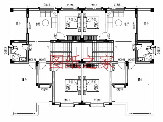 5套三層雙拼別墅方案，單戶100平左右，對(duì)稱設(shè)計(jì)彰顯房屋氣勢(shì)！