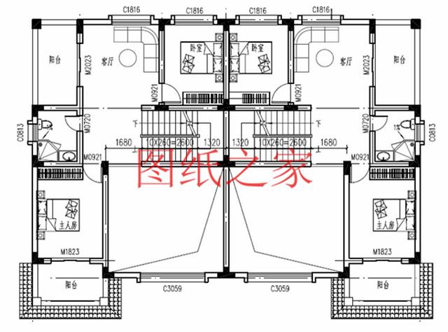 5套三層雙拼別墅方案，單戶100平左右，對(duì)稱設(shè)計(jì)彰顯房屋氣勢(shì)！