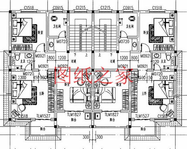 5套三層雙拼別墅方案，單戶100平左右，對(duì)稱設(shè)計(jì)彰顯房屋氣勢(shì)！