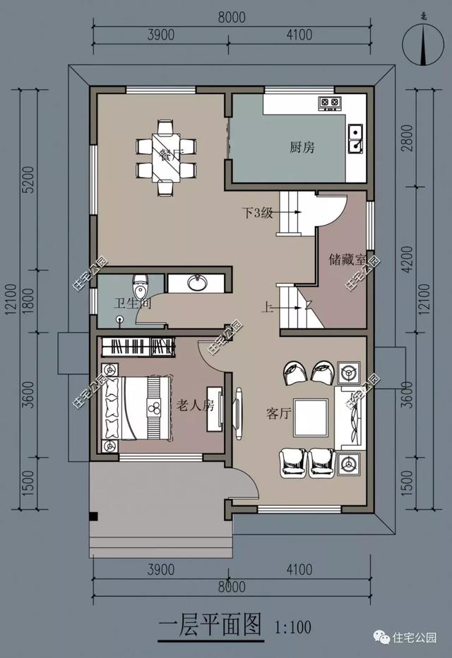 面寬8米的二層農(nóng)村自建小別墅，平屋頂方便晾曬
