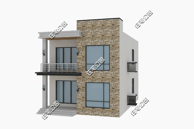 面寬8米的二層農(nóng)村自建小別墅，平屋頂方便晾曬