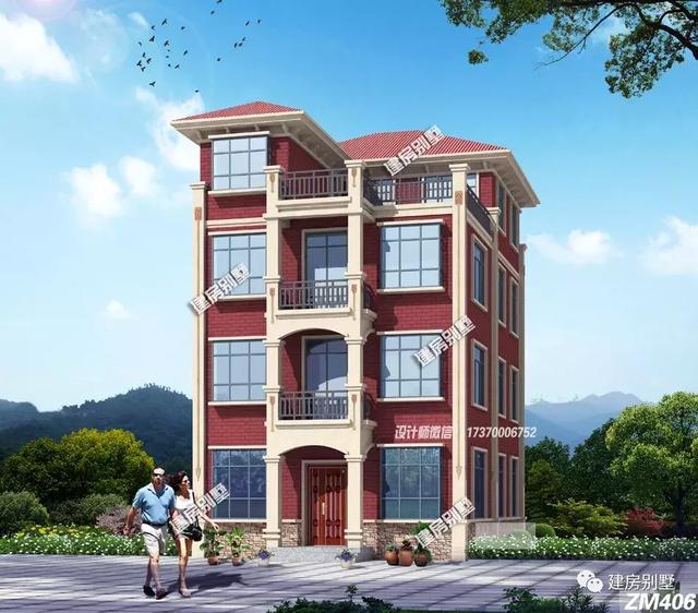 面寬很窄的農(nóng)村自建別墅，第一棟25萬，第二棟四層好喜慶