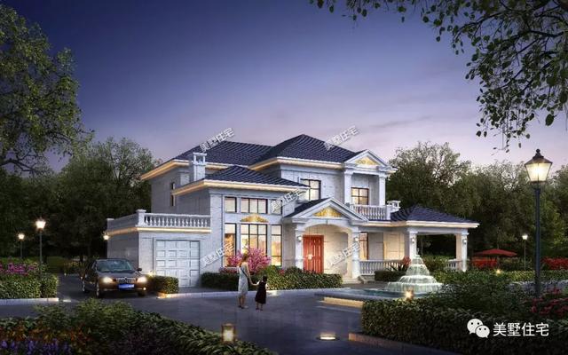 這款別墅設(shè)計圖顏值高上檔次，車庫+獨立餐廚，建一棟衣錦還鄉(xiāng)