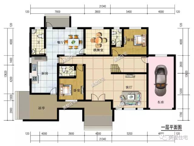 這款別墅設(shè)計圖顏值高上檔次，車庫+獨立餐廚，建一棟衣錦還鄉(xiāng)