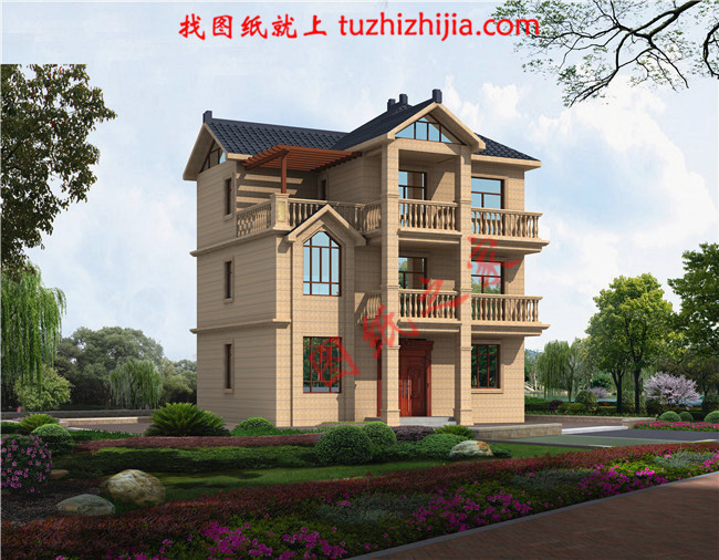 新農(nóng)村三層樓房設(shè)計圖,造價17萬圖片含設(shè)計，簡單好看還省錢！