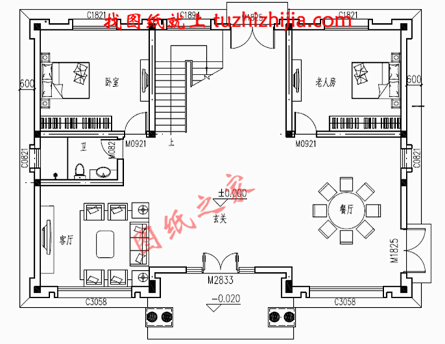 經(jīng)濟(jì)型農(nóng)村二層半別墅房屋設(shè)計(jì)圖，只要30萬(wàn)就能建成！