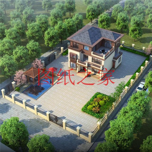 10X12、12X10米兩種尺寸的120平農(nóng)村三層別墅，造價(jià)只要30多萬！